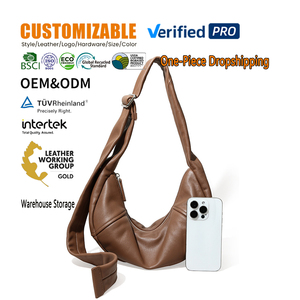 Bolso de Mano de Cuero Genuino Personalizado de Gran Capacidad para Mujer, Cierre Abierto, Estilo Retro, Bolso Bandolera, Bolso de Hombro - Product Image 1