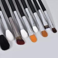 Daily Mor-phe Ensemble de 16 pinceaux de maquillage pour fond de teint et correcteur, poils de chèvre, manche en bois noir, application lisse, poils denses, Private