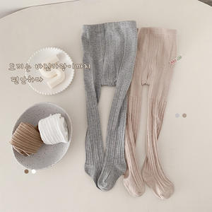 Enfants solide coton collants anti-boulochage printemps automne filles leggings coton peigné chanvre chaussettes bébé leggings - Product Image 3
