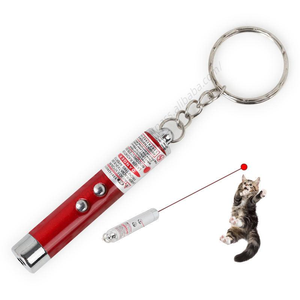 Venta al por mayor: Puntero láser LED y linterna 2 en 1 ecológicos, mini juguetes portátiles de luz roja con llavero - Product Image 4