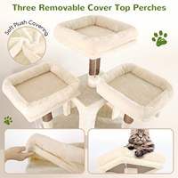 Tour pour chat robuste de 83 pouces de hauteur pour chats de grande taille d'intérieur, condo multi-niveaux avec 8 poteaux, hamac, 2 niches, 2 plateformes