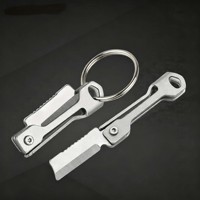 Mini couteau pliant EDC, couteau porte-clés, acier inoxydable, couteau de poche multifonctionnel, coupe-papier, ouvre-boîte
