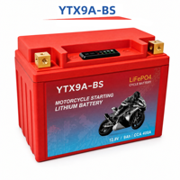Batterie de démarrage pour moto LiFePO4 12,8 V 5 Ah YTX9A-BS avec BMS intégré et indicateur de batterie pour ATV/UTV/Scooter et outils électriques – Garantie 36 mois