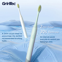 Brosse à dents électrique sonique mince bon marché pour adultes ensemble de brosse à dents de soins bucco-dentaires à piles
