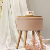 HStex Fauteuil de salon, tabouret de meuble, pouf de canapé rond, tabouret en métal doré, table basse