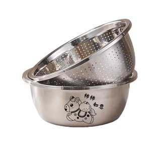 Escurridor de Acero Inoxidable con Diseño de Dibujos Animados, Redondo y Grueso, para Uso Multifuncional en la Cocina - Product Image 1