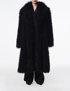 Cappotto Lungo da Donna in Lana Nera di Alta Qualità Moda 2025 Cardigan Caldo e Ampio Personalità <span class=keywords><strong>Trench</strong></span> Invernale - Product Image 6