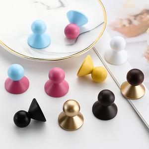 Furniture Handle And <b>Knob</b> Round Aluminum Alloy Minimalist Cabinet Drawer Durable - Product Image 1