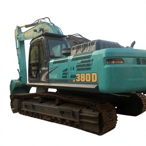 รถขุดตีนตะขาบโคเบลโก้ SK380 สีเขียวอมฟ้า 38 ตัน มือสอง ระบบไฮดรอลิก รุ่นปี 2020 เครื่องยนต์ - Product Image 1