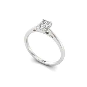 Bijoux de luxe pour femmes, solitaire en diamant CVD taille radiant, plaqué or 10K, diamants incrustés, pour fiançailles, mariage, anniversaire - Product Image 4