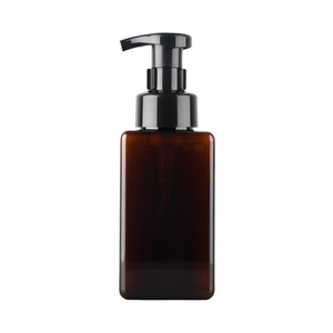 Dispensador de Jabón Espumoso Cuadrado de 450 ml (15 oz), Botella de Plástico Ámbar Recargable con Bomba de Espuma para Jabón Líquido, Champú y Gel de Baño - Product Image 4