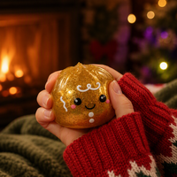 Balle Squishy Scintillante de Noël Virale TikTok - Jouet à Presser Réaliste en Forme de Boulette Vapeur - Fidget Sensoriel de Décompression pour les Fêtes