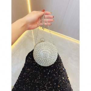 Borsa a Mano a Forma di Cuore con Strass per Donna, Pochette da Sera Dorata con Cristalli per Cerimonie - Product Image 1