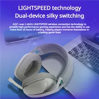Casque de jeu Logitech G321 circum-auriculaire avec coussinets en cuir, double mode, sans fil 5.2 pour PC et e-sport