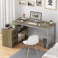 Bureau d'ordinateur de bureau blanc moderne Table d'étude à panneaux en bois Mesa pour les jeux et le bureau