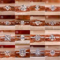 Kustom 1 1.5 2 3 4 CT 18K emas Marquise memotong Moissanite cincin Bezel wanita lulus penguji berlian Vvs cincin pertunangan berlian perhiasan