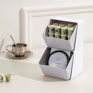 Multi Functions Two Layers Storage Rack Office Storage <b>Box</b> Plastic Drawer <b>Tea</b> Bag Snack Storage <b>Box</b> for Household - Product Image 6