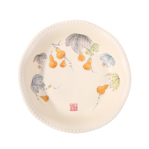 Five And Harmony Round Fruit <b>Plate</b> Melamine Chinese Style Home Snack Dish - Product Image 5