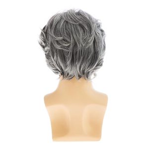 Venta al por mayor guapo pelucas de pelo esponjoso para los hombres 6 pulgadas mate <span class=keywords><strong>abuela</strong></span> gris <span class=keywords><strong>Peluca</strong></span> de pelo corto - Product Image 4