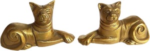 รูปปั้นแมวทองเหลืองสุดน่ารักสำหรับคนรักสัตว์และของตกแต่งบ้าน - Product Image 2