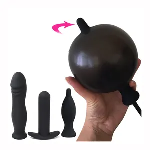 Uomini dilatatore anale massaggiatore Dildo espandibile Butt Plug con pompa Plug anale gonfiabile in Silicone per uomo - Product Image 1