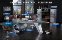 Bureau de direction exécutif en aluminium de style industriel, design spécial personnalisé, meubles de bureau