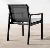 Chaise de salle à manger en alliage d'aluminium avec dossier en maille pour balcon de villa extérieure, ensemble table et chaises de jardin