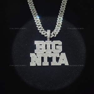 จี้เงินแท้ 925 ชุบทองคำประดับเพชรโมอิสซาไนต์รูปตัวอักษร BIG NITTA สร้อยคอแฟชั่น ของขวัญ เครื่องประดับสวยงาม - Product Image 5