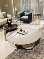 Table basse ronde de luxe italien post-moderne