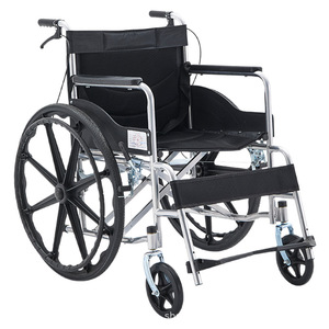 Fauteuil roulant manuel pliable léger en acier carbone portable pour personnes âgées et handicapées, idéal pour les voyages - Product Image 2