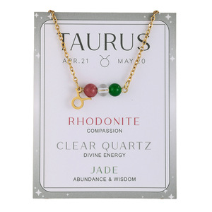 Collar con Colgante de Piedras Preciosas Naturales del Zodiaco, Constelaciones, Horóscopo, Joyería de Cristal Curativa con Tarjeta de Regalo - Product Image 4