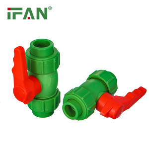 Valve hydraulique flexible IFAN PPR vanne à boisseau sphérique verte à double union PPR avec noyau en plastique - Product Image 4