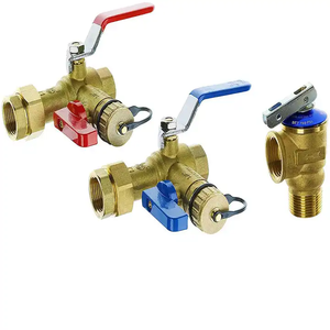 Green Valves <span class=keywords><strong>Hydro</strong></span> Master 3/4 pulgadas Ips Isolator Kit de válvula de servicio de calentador de agua sin tanque con válvula de alivio de presión, latón limpio - Product Image 2
