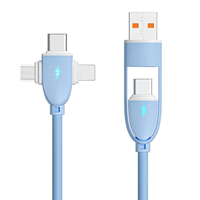 Kabel USB tipe-c TPE 5A 4-in-1, pengisian cepat untuk ponsel & Bank daya baru modis untuk Android