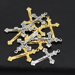 Retro crucifijo galvanizado Vaticano Rosario religioso DIY Jesús Cruz componente colgante VATICANO accesorios parte - Product Image 4