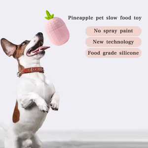 Toys Pets New Pineapple Shaped Silicone Pet <b>Dog</b> Toy Bite Resistant Leaky Food <b>Ball</b> for Teeth Cleaning and Grinding Boring - Product Image 5