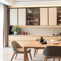 Étagère d'angle rotative intégrée, armoire de cuisine personnalisée sans poignée pour cuisine étroite de maison de ville