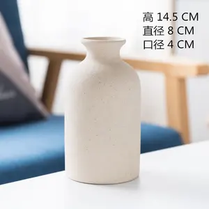 Nordique rustique Boho décoration rétro argile blanche poterie fleur Vase minimaliste petit bourgeon en céramique Vase pour étagère décor à la maison