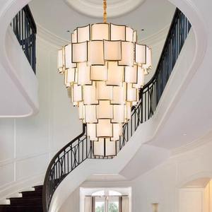 Colgantes modernos iluminación Villa escalera Hotel vestíbulo lujo espiral múltiple largo oro colgante Luz - Product Image 2