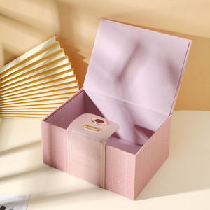 Premium lujo Rosa cartón papel regalo peluca extensión del pelo magnético satén instalar Kit rectángulo lujoso piel peluca cajas <span class=keywords><strong>de</strong></span> papel - Product Image 4