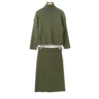 Hiver Femmes col roulé Modeste Casual Knit Sweaters Skirt Two 2 Piece Sets Outfits Clothes Clothing Suit for Women