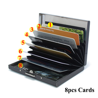 Porte-cartes en métal 8 poches porte-cartes de crédit porte-cartes de visite porte-cartes RFID en acier inoxydable