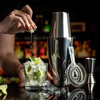 Ensemble de cocktail de haute qualité 4 pièces, passoire, verre doseur, shaker Boston en acier inoxydable 750 ml, kit de barman