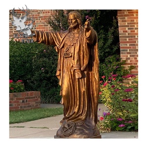 Iglesia decoración Metal artesanía religiosa de gran tamaño <span class=keywords><strong>cristiano</strong></span> Jesucristo escultura de bronce oro Jesús estatua de bronce - Product Image 5