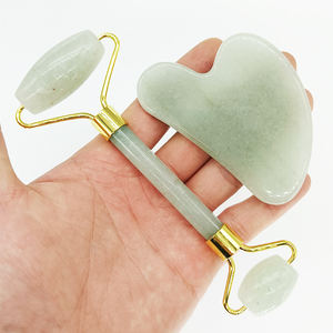 Vente de rouleaux de jade personnalisés avec logo du fabricant, 100% naturels, pour massage facial, en pierre de jade double rose quartz. - Product Image 3