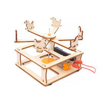 Kit de Modélisme Électrique en Bois DIY : Carrousel Éducatif STEM, Jouet Scientifique pour Enfants, Puzzle Mécanique 3D, Loisir Créatif