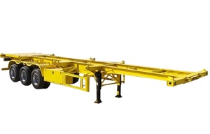 2025 año HSTAR mejor producto 3 ejes 45 toneladas contenedor de 40 pies semirremolque plano chasis Malasia cama plana semirremolque de esqueleto para la venta - Product Image 3