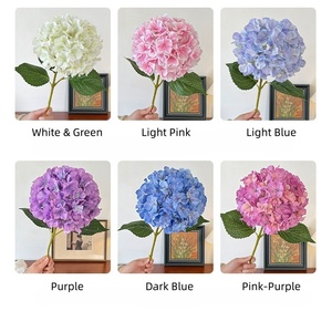 144 Hortensias Lisa imprimés en 3D à trois feuilles, lavables, réalistes, pour décoration florale de mariage en extérieur - Product Image 3