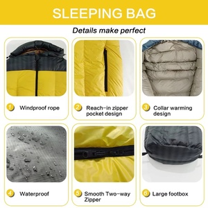 LLOYDBERG Sac de couchage momie imperméable ultraléger en duvet de canard - Tissu polyester nylon 4 saisons pour temps <span class=keywords><strong>froid</strong></span> lavable 1 <span class=keywords><strong>poche</strong></span> intérieure - Product Image 5
