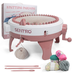 Wholesale 40 Needles Hand Crank Loom <strong>DIY</strong> Automatic Sentro Circular Sock Glove Sweater Warp Wool Crochet Knitting Machine Home